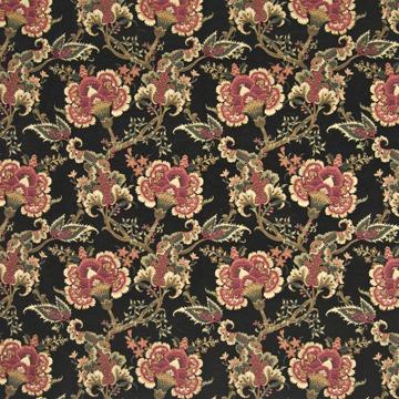 Kasmir Valjean Black in Favorite Things, Volume 1 Black Multipurpose Rayon  Blend Fire Rated Fabric Medium Print Floral   Fabric