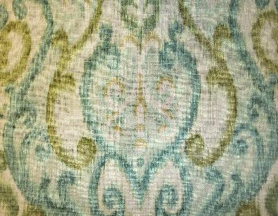 Kasmir Viaggi Loden in Fresh Perspectives, Volume 2 Blue Multipurpose Linen  Blend Fire Rated Fabric Ikat  Fabric
