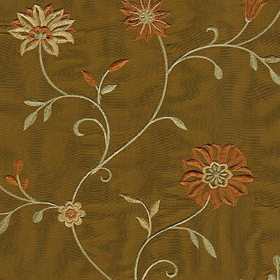 Kast Aberdeen Patina in Sweet Sensations Brown Drapery Polyester  Blend Embroidered Faux Silk Floral Faux Silk  Medium Print Floral   Fabric