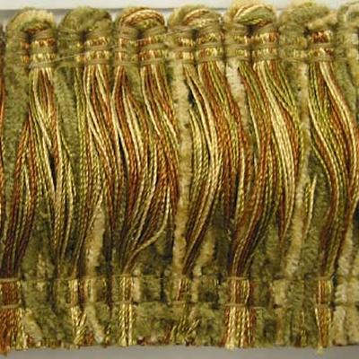 Kast Trim BT1001 Sage in Beaded Treasure Polyester  Blend Brush Fringe  Fabric