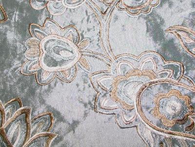 Kast Puccini Blue in Keepsakes Drapery Polyester  Blend Floral Faux Silk  Embroidered Faux Silk Medium Print Floral   Fabric