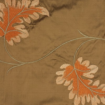 English Oak Bayleaf in sept 2022 Green Multipurpose Silk Floral Embroidery Leaves and Trees  Embroidered Silk  Floral Silk   Fabric