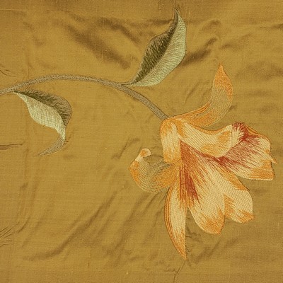 Madonna Lily Antique Gold in sept 2022 Gold Multipurpose Silk Large Print Floral  Floral Silk   Fabric