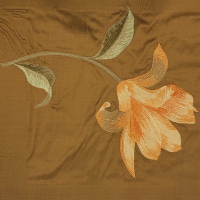 Madonna Lily Bayleaf in sept 2022 Green Multipurpose Silk Large Print Floral  Floral Silk   Fabric