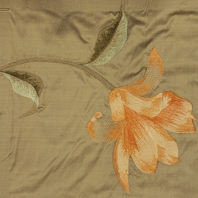 Madonna Lily Bronze in sept 2022 Gold Multipurpose Silk Large Print Floral  Floral Silk   Fabric