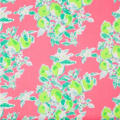 Lee Jofa Pink Lemonade Hotty Pink in Lilly Pulitzer II Fabric Pink Drapery-Upholstery COTTON  Blend Fruit   Fabric