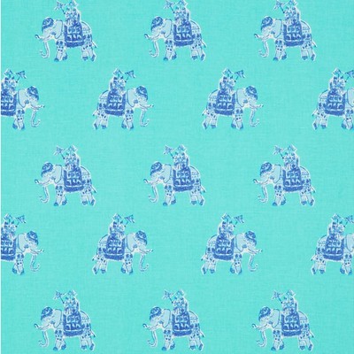Lee Jofa Bazaar Shorely Blue in Lilly Pulitzer II Fabric Blue Drapery-Upholstery COTTON  Blend Jungle Safari   Fabric