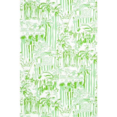 lilly pulitzer designer wallpaper beach wallpaper beach house fabrics resort fashions La Via Loca Palm Green Wallpaper