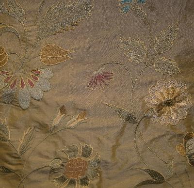 Libas International 36709 Mocha Silk in New Libas 2012 Drapery Silk Embroidered Silk  Floral Silk   Fabric