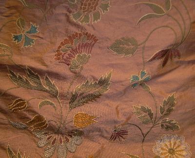 Libas International 36709 Salmon Silk in New Libas 2012 Drapery Silk Embroidered Silk  Floral Silk   Fabric