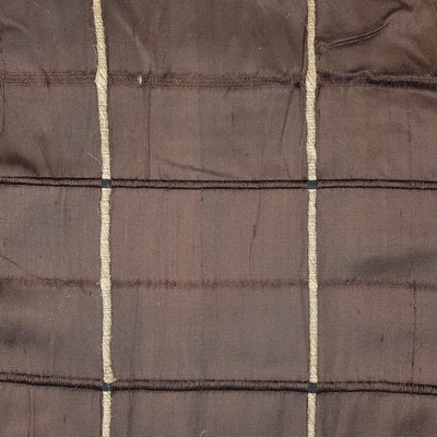 Libas International 37462 Black Coffee Silk in Silk Check Brown Multipurpose Silk Check  Plaid and Check Silk   Fabric