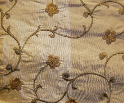 Libas International Ambrose Cream Silk in New Libas 2012 Drapery Silk Embroidered Silk  Floral Silk   Fabric
