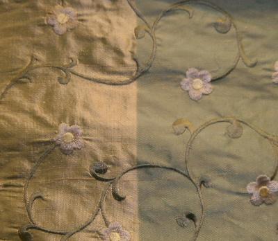Libas International Ambrose Mocha Silk in New Libas 2012 Drapery Silk Embroidered Silk  Floral Silk   Fabric