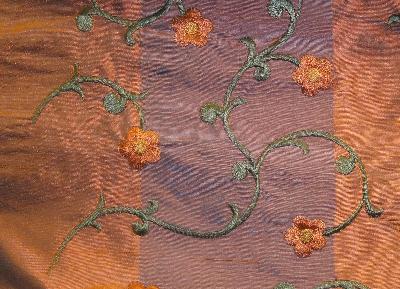 Libas International Ambrose Rust Silk in New Libas 2012 Drapery Silk Embroidered Silk  Floral Silk   Fabric