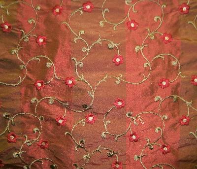 Libas International Ambrose Wine Silk in New Libas 2012 Drapery Silk Floral Silk  Embroidered Silk   Fabric
