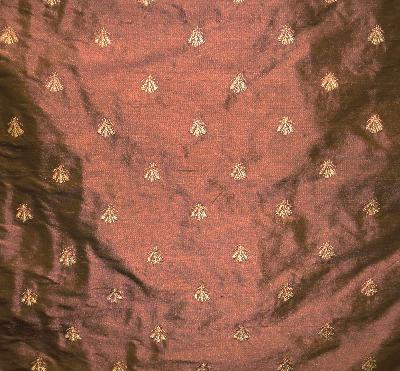 Libas International Bee Embroidery Copper Silk in New Libas 2012 Drapery Silk Bug and Insect  Embroidered Silk   Fabric