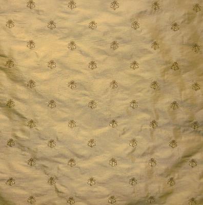 Libas International Bee Embroidery Khaki Silk in New Libas 2012 Drapery Silk Bug and Insect  Embroidered Silk   Fabric