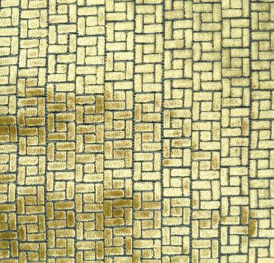 Prestige Golden Velvet in Lavish Gold Drapery-Upholstery Polyester  Blend Geometric  Patterned Velvet   Fabric