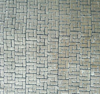 Prestige Wheat Velvet in Lavish Drapery-Upholstery Polyester  Blend Geometric  Patterned Velvet   Fabric