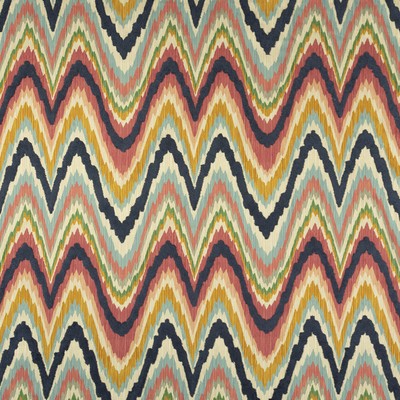 Mitchell Fabrics Azuki Ikat Cayene in Book 2203 Multi-Purpose Colors Multi Multipurpose Cotton Fire Rated Fabric Crewel and Embroidered  Ethnic and Global  Zig Zag  Ikat  Fabric