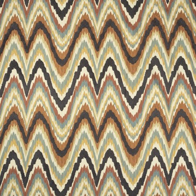 Mitchell Fabrics Azuki Ikat Cinnamon in Book 2203 Multi-Purpose Colors Brown Multipurpose Cotton Fire Rated Fabric Crewel and Embroidered  Ethnic and Global  Zig Zag  Ikat  Fabric
