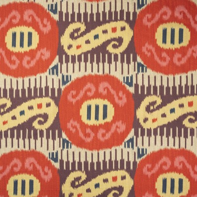 Mitchell Fabrics Bakara Spiceberry in Book 2203 Multi-Purpose Colors Orange Multipurpose Cotton Fire Rated Fabric Ethnic and Global  Ikat  Fabric