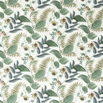 Mitchell Fabrics Coventry Garden in Book 2203 Multi-Purpose Colors Green Multipurpose Cotton Fire Rated Fabric Floral Flame Retardant  Vine and Flower  Medium Print Floral  Tropical   Fabric
