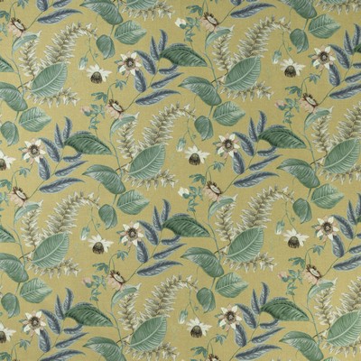 Mitchell Fabrics Coventry Gold in Book 2203 Multi-Purpose Colors Gold Multipurpose Cotton Fire Rated Fabric Floral Flame Retardant  Vine and Flower  Medium Print Floral  Tropical   Fabric