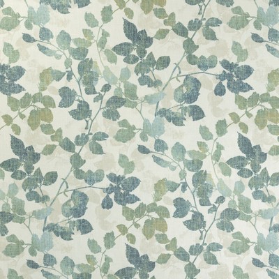 Mitchell Fabrics Divided Jade in Book 2204 Multi-Purpose Green Blue Green Multipurpose Polyester26%  Blend Fire Rated Fabric Floral Flame Retardant  Scrolling Vines   Fabric