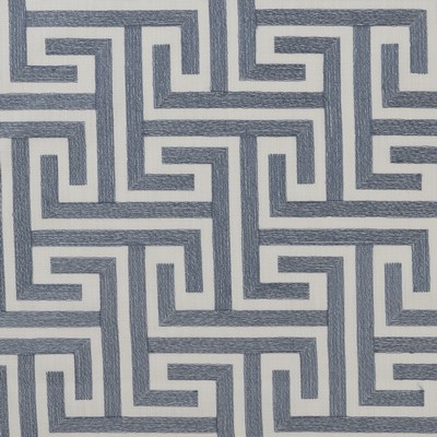 Mitchell Fabrics Fortive Atlantic in Book 2106 Multipurpose Blue Multipurpose Polyester Fire Rated Fabric Geometric  Crewel and Embroidered   Fabric