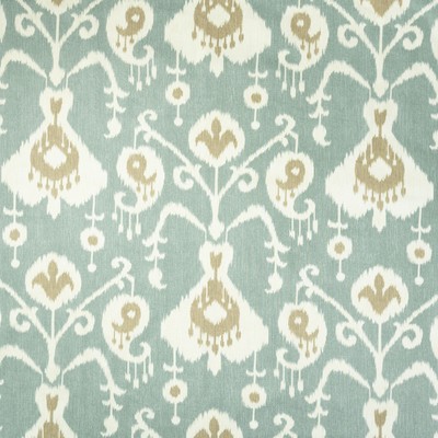 Mitchell Fabrics Jakarta Spa in Book 2204 Multi-Purpose Green Blue Green Multipurpose Cotton Fire Rated Fabric Ethnic and Global  Ikat  Fabric