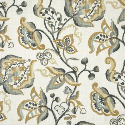 Mitchell Fabrics Linlee Sandstone in Book 2202 Multi-Purpose Neutrals Beige Multipurpose Cotton Fire Rated Fabric Floral Flame Retardant  Jacobean Floral   Fabric