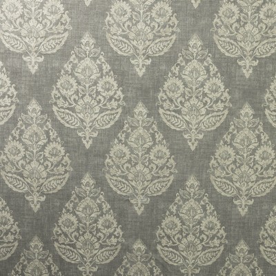 Mitchell Fabrics Lisette Stone in Book 2106 Multipurpose Grey Multipurpose Cotton Fire Rated Fabric Modern Contemporary Damask  Floral Medallion  Leaves and Trees   Fabric