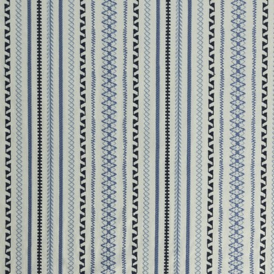 Mitchell Fabrics Soji Stripe Delft in Book 2106 Multipurpose Blue Multipurpose Cotton50%  Blend Fire Rated Fabric Crewel and Embroidered  Striped   Fabric