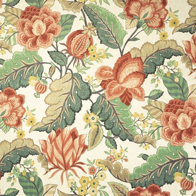 Mitchell Fabrics Summerland Rosewood in Book 2203 Multi-Purpose Colors Multi Multipurpose Cotton Fire Rated Fabric CA 117  Floral Flame Retardant  Jacobean Floral  Large Print Floral   Fabric