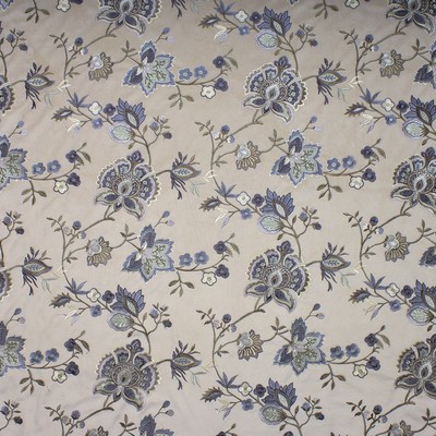 Mitchell Fabrics Vineland Grey in Book 2007 Luxe Velvet Grey Multipurpose Rayon  Blend Crewel and Embroidered  Jacobean Floral  Floral Embroidery Patterned Velvet  Contemporary Velvet   Fabric