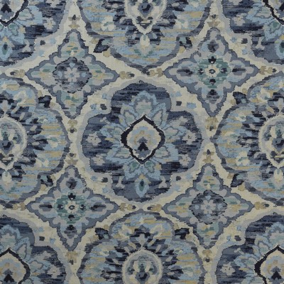 Mitchell Fabrics Zarin Delft in Book 2106 Multipurpose Blue Multipurpose Viscose33%  Blend Floral Medallion  Printed Linen  Ethnic and Global   Fabric
