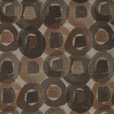 Norbar Marni Cocoa 140 essence Brown Upholstery Polyester  Blend Circles and Swirls Medium Duty Fabric