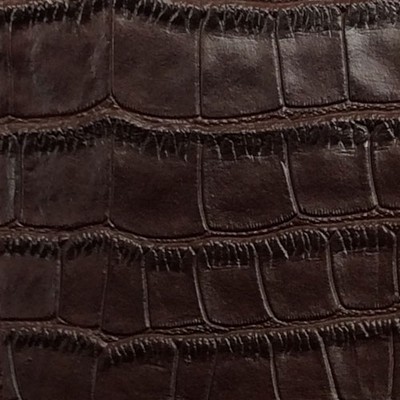 Big Crocodile Dark Brown in outback exotics Brown Upholstery VIRGIN  Blend Animal Print  Animal Skin  Animal Vinyl   Fabric