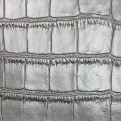 Big Crocodile Silver in outback exotics Silver Upholstery VIRGIN  Blend Animal Print  Animal Skin  Animal Vinyl   Fabric