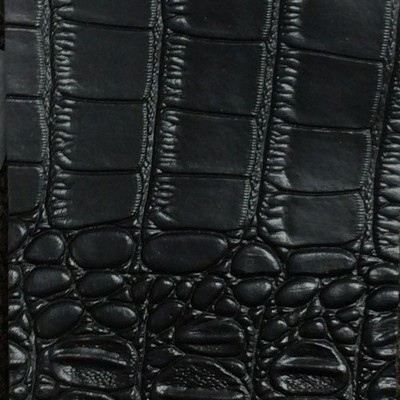 Big Crocodile Black in outback exotics Black Upholstery VIRGIN  Blend Animal Print  Animal Skin  Animal Vinyl   Fabric