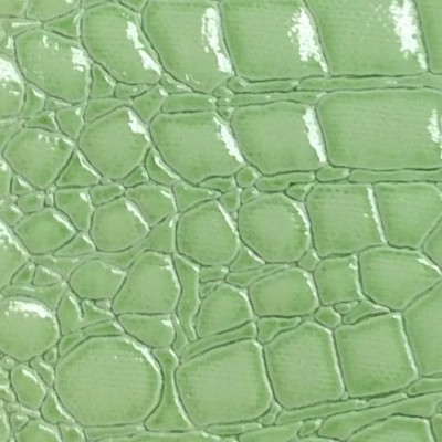 Croco Leather Pistachio in outback exotics Green Upholstery VIRGIN  Blend Fire Rated Fabric Animal Print  Animal Skin  Animal Vinyl   Fabric