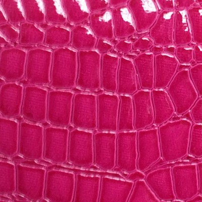 Croco Leather Fuschia in outback exotics Pink Upholstery VIRGIN  Blend Fire Rated Fabric Animal Print  Animal Skin  Animal Vinyl   Fabric