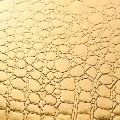 Croco Leather Gold in outback exotics Gold Upholstery VIRGIN  Blend Fire Rated Fabric Animal Print  Animal Skin  Animal Vinyl   Fabric