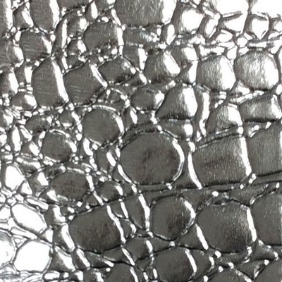 Croco Leather Silver in outback exotics Silver Upholstery VIRGIN  Blend Fire Rated Fabric Animal Print  Animal Skin  Animal Vinyl   Fabric