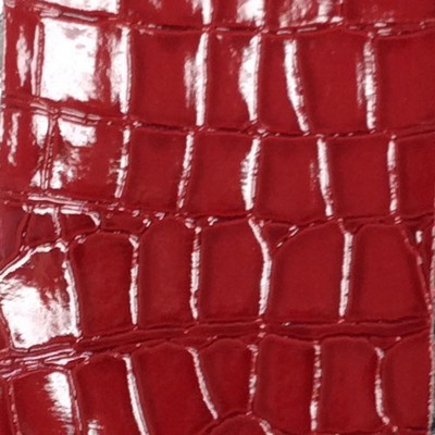 Croco Leather Red in outback exotics Red Upholstery VIRGIN  Blend Fire Rated Fabric Animal Print  Animal Skin  Animal Vinyl   Fabric