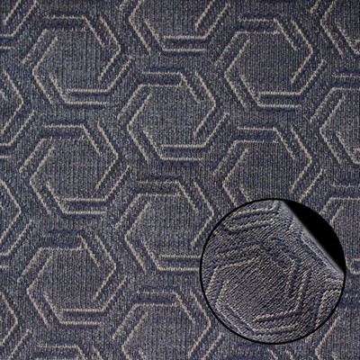 Novel Perry Navy 39098 in Escape Upholstery Wovens Blue Upholstery VISCOSE  Blend Fire Rated Fabric Patterned Chenille  Geometric  Escape Upholstery Wovens  Fabric