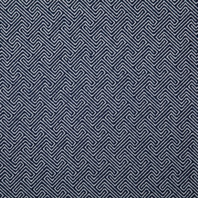 Pindler and Pindler 7319 Domain Navy in sunbelievable Blue Multipurpose SOLUTION  Blend Fire Rated Fabric Fun Print Outdoor Geometric   Fabric