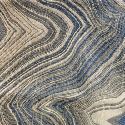 Henriot Agean in Plaza 2018 Blue Multipurpose Polyester Fire Rated Fabric Abstract  Leaves and Trees   Fabric
