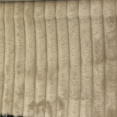 Nashville Beach in Plaza 2018 Beige Multipurpose Polyester Fire Rated Fabric Faux Fur  Ribbed Striped   Fabric